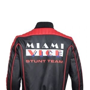 Miami Vice Stunt Team Men's Black and Red Jacket